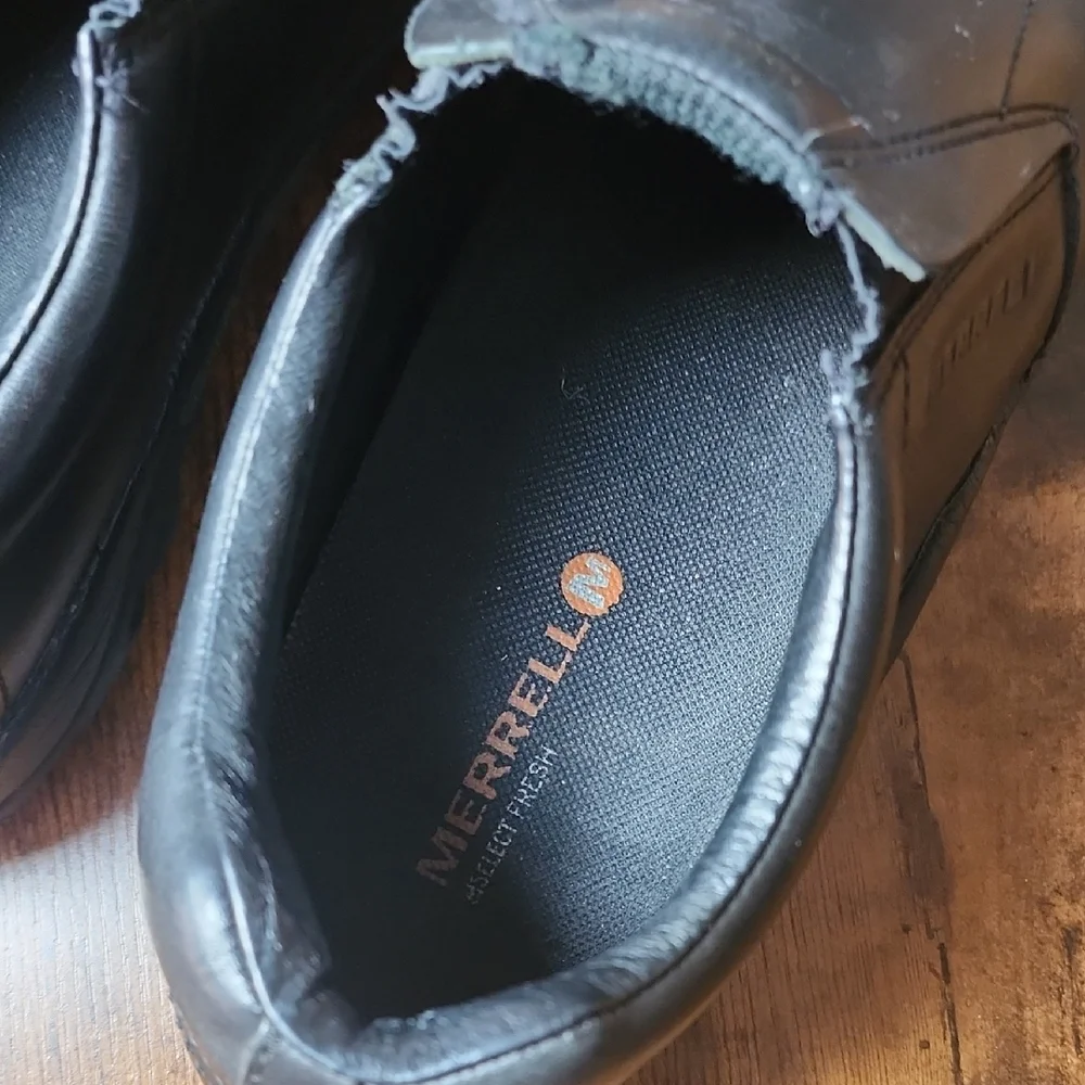 MERRELL | Men's Dual Density‎ Jungle Moc Midnight Leather Slip-On Loafers | 14